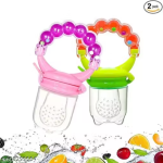 Pack of 1 Baby Fruit Feeder Rattle Nibbler with Silicone Pacifier