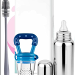 Baby Bottle & Feeder Combo | Steel Bottle + Fruit Feeder + Danda