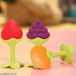 Pack of 3 Fruit Pattern Silicone Teether for Baby Gums