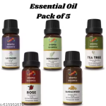 Ananta Essential Oils Set – Lavender, Rosemary, Tea Tree, Rose & Sandalwood (Pack of 5)