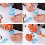 Pack of 1 Baby Spoon Bottle Silicone Squeeze Feeding Bottle