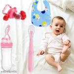 Baby Feeding & Teething Essentials | Feeder + Teether + Spoon + Bib