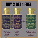 Shanaya & Oudh Attar Combo with Free White Oud Attar | Alcohol-Free Perfume Oil | Floral & Deep Woody Fragrance | 6 ml