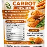 Appu Natural Organic Carrot Powder – 100% Pure, Natural & Non-GMO | Rich in Beta-Carotene & Vitamins A, C, K 100 g