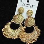 Gold-Tone Filigree Chandbali Earrings