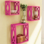 Wooden Wall Shelves Set | Decorative Floating Wall Rack | Open Shelf Design for Home Décor, Living Room & Bedroom