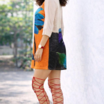 Vibrant Floral Printed Casual Tunic Top