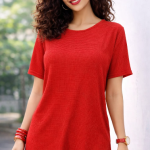 Woman Wearing A Cotton T-Shirt Dress