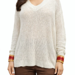 Beige or White Textured Sweater