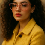 Women's Double-Breasted Wool Peacoat in Yellow, Classic Winter Outerwear with Black Buttons, Fashion Statement Coat