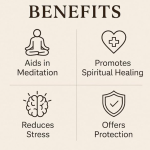 Rudraksha Mala Necklace | Natural Brown Beads with Gold-Tone Chain Links for Meditation