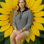 Casual Striped Hooded Long Sleeve Pullover, Black and White Stripes, Cotton Blend, Drawstring Hood XL Size