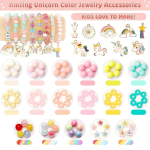 SUNTARA Clay Beads for Bracelet Making Set, Bracelet Beads Kit, Color Polymer Flat Beads Jewellery Making Kit for Girls