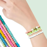 SUNTARA Clay Beads for Bracelet Making Set, Bracelet Beads Kit, Color Polymer Flat Beads Jewellery Making Kit for Girls