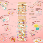 SUNTARA Clay Beads for Bracelet Making Set, Bracelet Beads Kit, Color Polymer Flat Beads Jewellery Making Kit for Girls