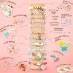 HETVIN Beads Bracelet Making Kit for Girls | DIY Jewelry Making Craft Set with Colorful Beads & Accessories