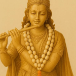 Baijanti Mala Prayer Beads, 108 Beads with Orange Tassel, Traditional Meditation and Pooja Necklace