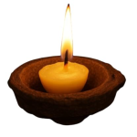 Traditional Cow Dung Diya Set with Pure Ghee Batti – 30 Eco-Friendly Diyas for Puja, Festival, and Decoration | Organic Mitti Diya for Diwali, Navratri, Mandir & Spiritual Use