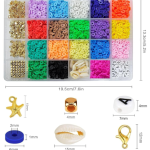 CURVE CREATION Jewellery Making Kit Bracelet Making Kit Macaron Color for Bracelet Making Clay Beads Kit Letter