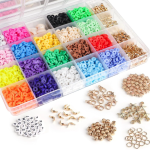 CURVE CREATION Jewellery Making Kit Bracelet Making Kit Macaron Color for Bracelet Making Clay Beads Kit Letter