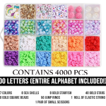 LERUBGA 2000+ Bracelet Making Kit for Girls, DIY Jewellery Making Craft Set with Beads & Unicorn Charms, Art & Craft Gift (5–12 Years)