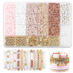 Vishal Bracelet Making Kit for Girls & Kids | DIY Jewellery Making Kit with Heishi Beads, Alphabet Beads & Spacer Beads