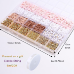 Vishal Bracelet Making Kit for Girls & Kids | DIY Jewellery Making Kit with Heishi Beads, Alphabet Beads & Spacer Beads