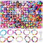 Vishal Bracelet Making Kit for Girls & Kids | DIY Jewellery Making Kit with Heishi Beads, Alphabet Beads & Spacer Beads