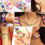 Vishal Bracelet Making Kit for Girls & Kids | DIY Jewellery Making Kit with Heishi Beads, Alphabet Beads & Spacer Beads