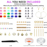 LERUBGA 1300+ DIY Bracelet Making Kit for Kids, DIY Jewellery Making Art & Craft Kit with Clay Beads & Unicorn Charms, Gift for Girls (5–12 Years)