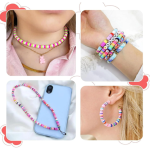 LERUBGA 1300+ DIY Bracelet Making Kit for Kids, DIY Jewellery Making Art & Craft Kit with Clay Beads & Unicorn Charms, Gift for Girls (5–12 Years)