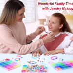 LERUBGA 1300+ DIY Bracelet Making Kit for Kids, DIY Jewellery Making Art & Craft Kit with Clay Beads & Unicorn Charms, Gift for Girls (5–12 Years)