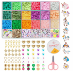 LERUBGA 3000+ Macaron Color Bracelet Making Clay Beads Kit | Bracelet Making Set for Girls | DIY Jewellery Making Kit