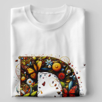 BINAYAK Cotton Printed Regular Round Neck White