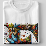 BINAYAK Cotton Printed Regular Round Neck White