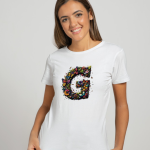 BINAYAK Cotton Printed Regular Round Neck White