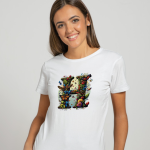 BINAYAK Cotton Printed Regular Round Neck White