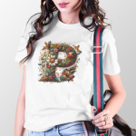 BINAYAK Cotton Printed Regular Round Neck White