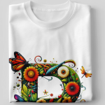 BINAYAK Cotton Printed Regular Round Neck White