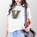 BINAYAK Cotton Printed Regular Round Neck White