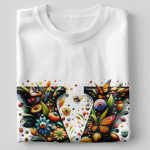 BINAYAK Cotton Printed Regular Round Neck White