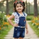 Bublee Dublee Kids Mickey Print Dungaree & Denim Pant