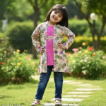 Bublee Dublee Trendy Girls 3-Piece Western Set of Top, Denim Jeans & Jacket