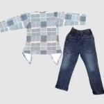 Bublee Dublee Trendy Girls 3-Piece Western Set of Top, Denim Jeans & Jacket