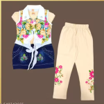 Bublee Dublee Girls Stylish Comfort Frock Jacket Leggings Set for Kids Floral Print Jacket
