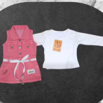 Bublee Dublee Stylish Girls Dungaree Set with Inner Top & Matching Leggings