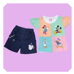 Bublee Dublee Kid Girls Top & Shorts Set – Stylish Round Neck Printed Design