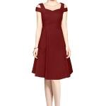 Elegant Off-Shoulder Sweetheart Neck A-Line Dress – Black