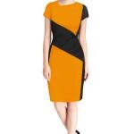 Red solid fit & flare dress Round neck Short, regular sleeves Mini length in straight hem Knitted fabric