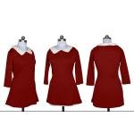 Women's Elegant Navy Blue Peter Pan Collar A-Line Dress